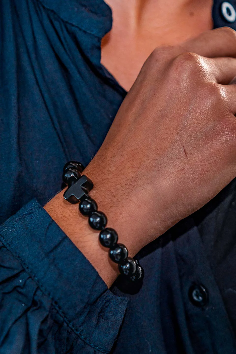 Bracelet Hossegor croix noir - Image 2