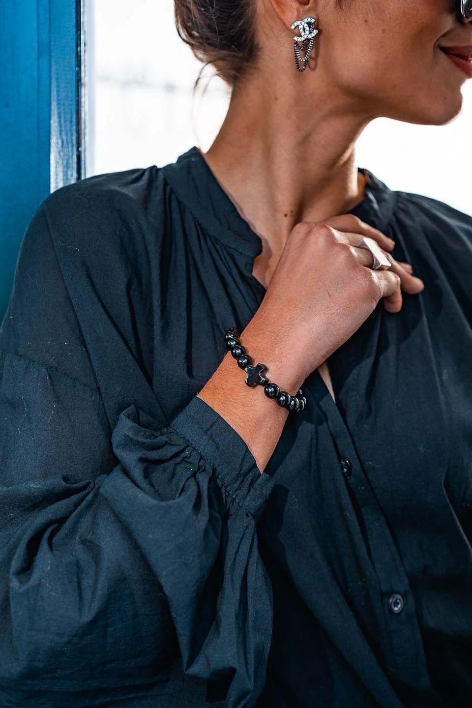 Bracelet Hossegor croix noir - Image 3