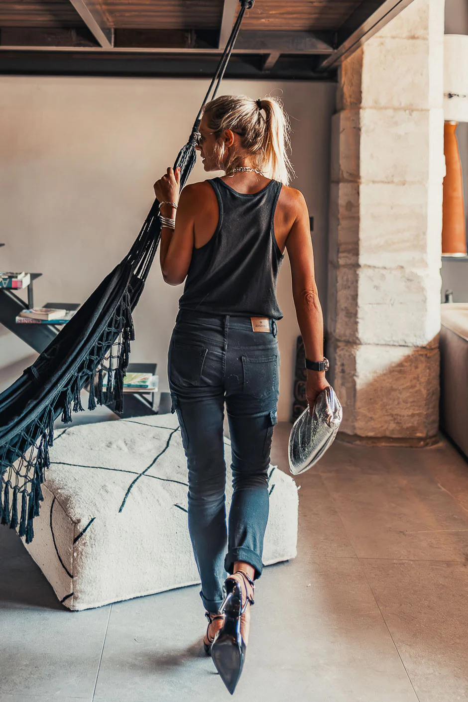 Pantalon Grungemama Nami noirstrass