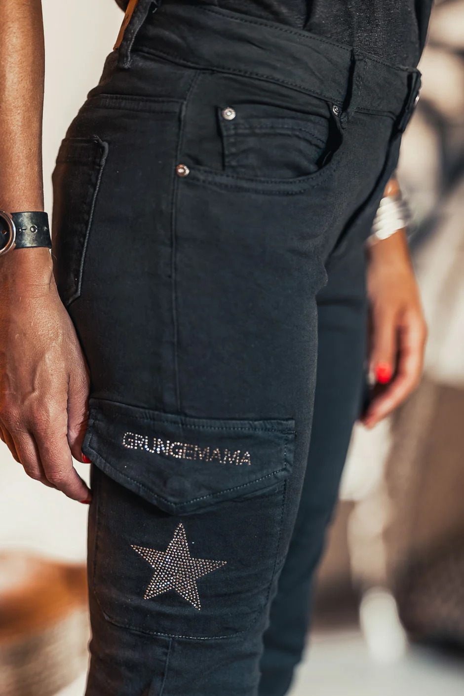 Pantalon Grungemama Nami noirstrass - Image 2