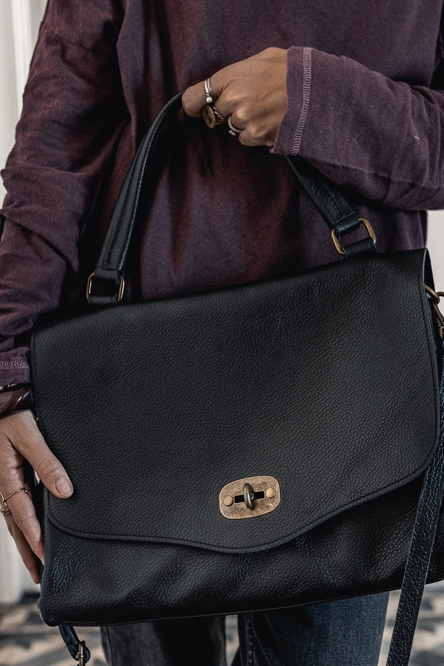 SAC LOUNYA CUIR NOIR - Image 5