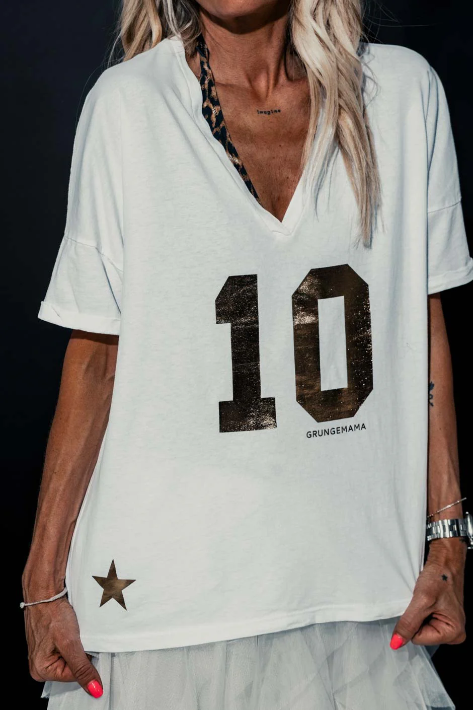 T-shirt ANNIVERSSAIRE GRUNGEMAMA TEN BLANC - Image 3