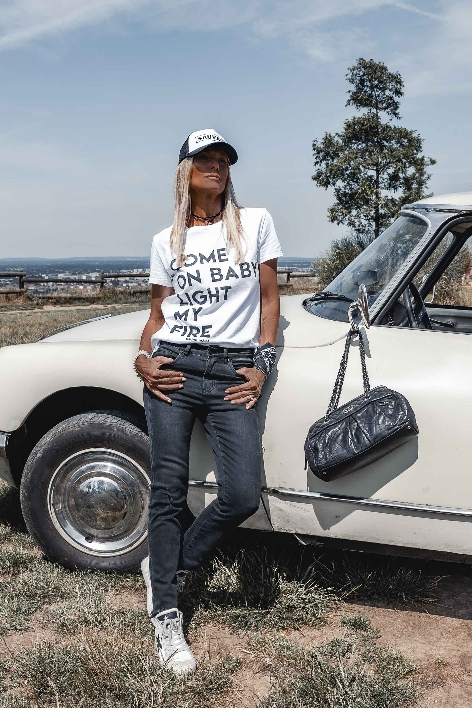 TEESHIRT COME ON BABY blanc inscription noir - Image 2